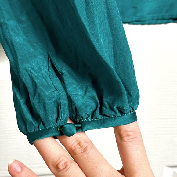 Trina Turk Emerald Silk Blouse - Picture 3 of 3